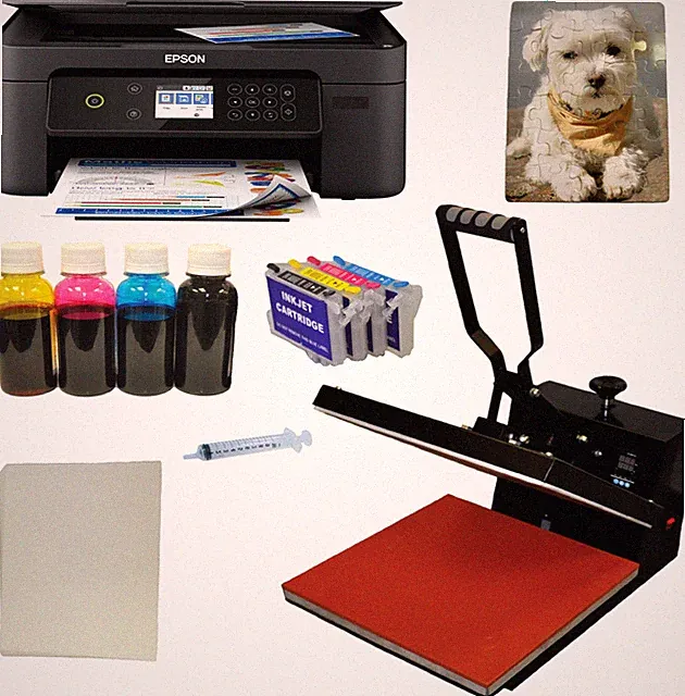 15x15 Heat Transfer Press Epspn Printer Sublimation Ink Kit Paper Startup Bundle