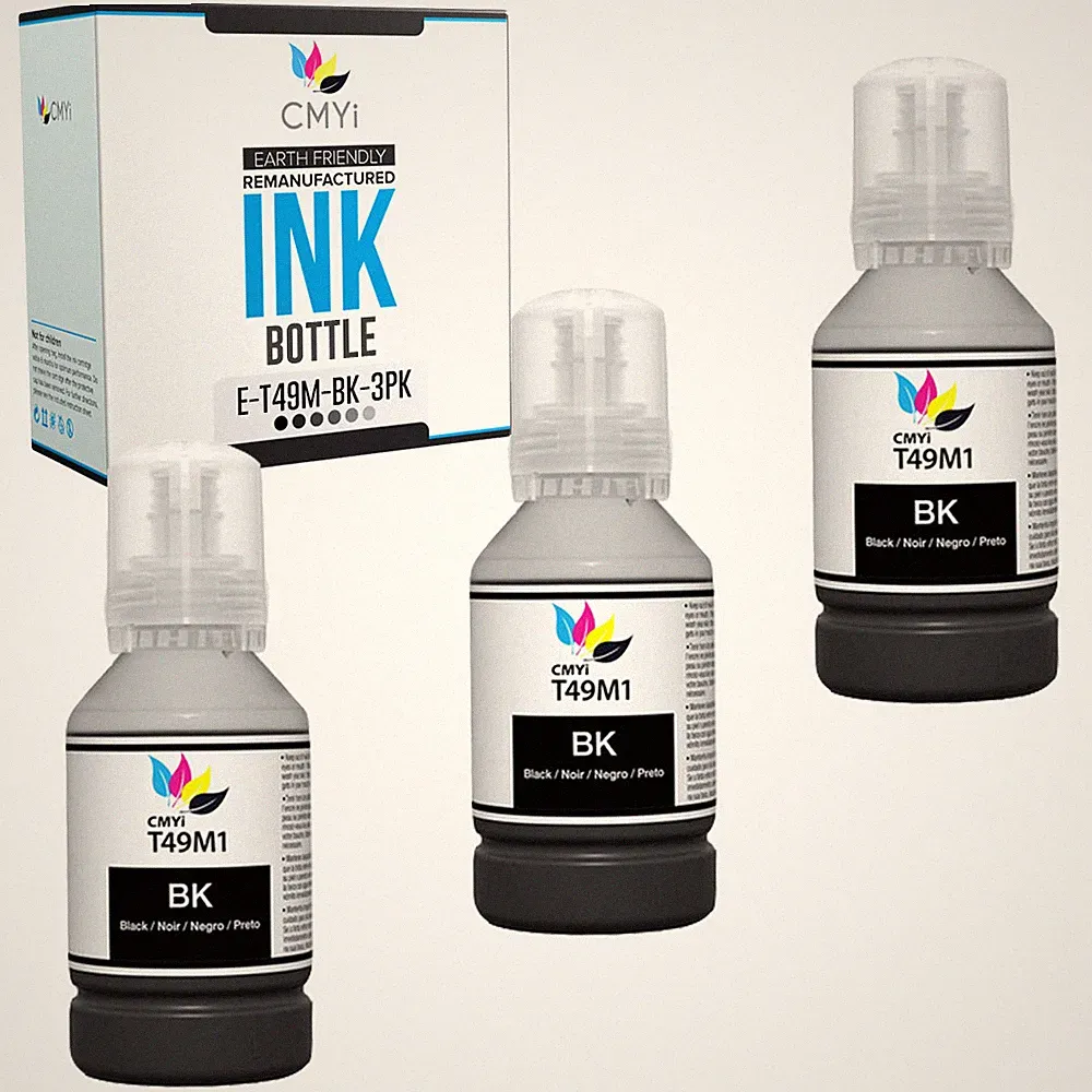 3 Pack T49M Sublimation Dye Black Ink Bottle for Epson SureColor F170 F570
