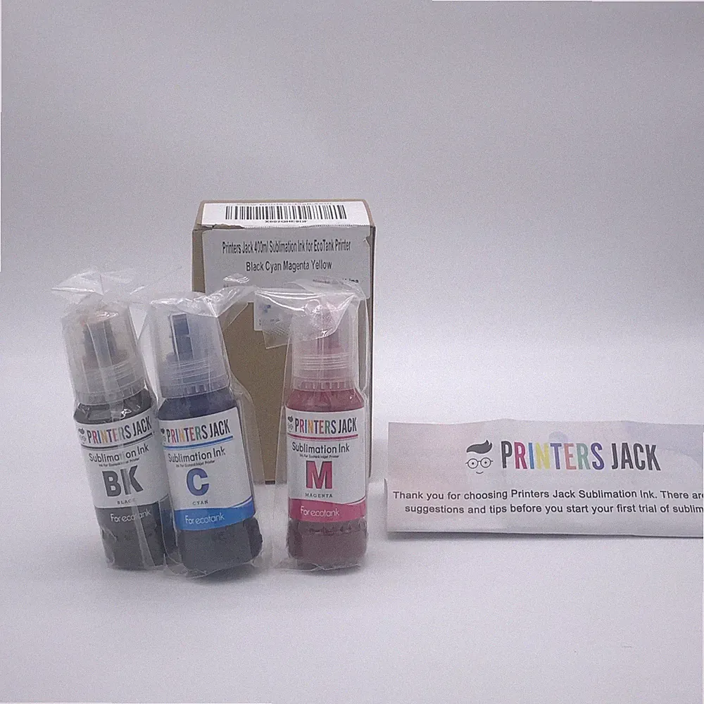 3PK Printers Jack Sublimation Ink Refill for Epson EcoTank Supertank Printers