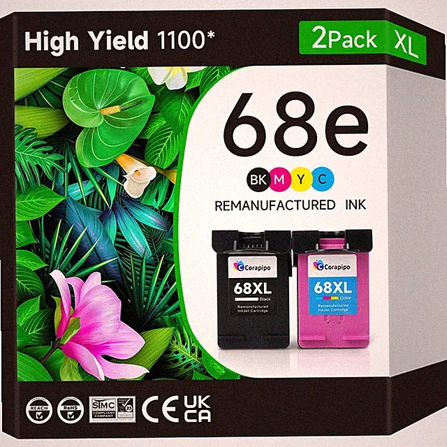 68e 68XL 68 Ink Cartridges Repalcement Comb Pack 68e Black + 68e Tri-Color fo...
