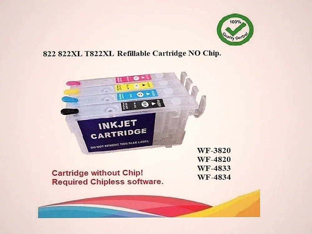 822XL T822XL Empty Ink Cartridges Sublimation NO Chip for WF3820 Printer