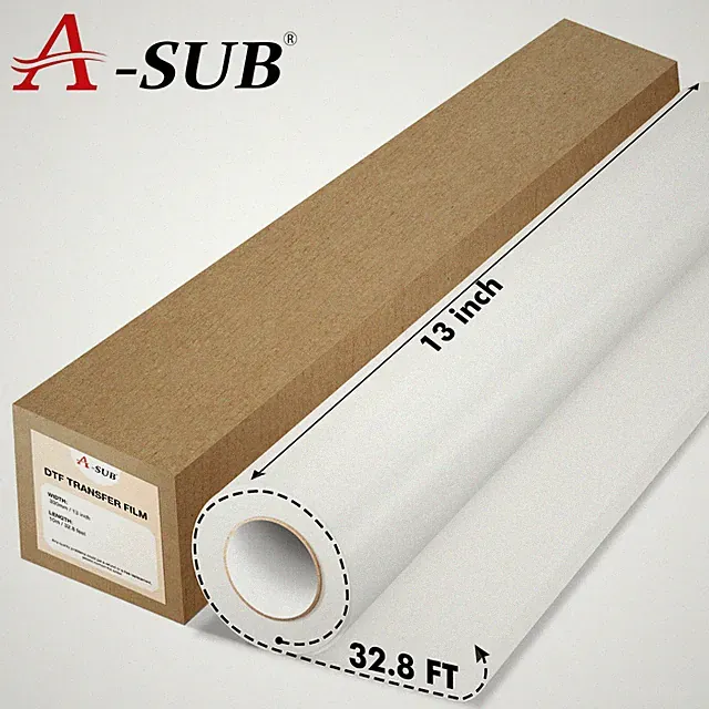 A-SUB DTF Film Roll for Sublimation DTF Transfer Film A3+ 13 inch X 32.8 FT