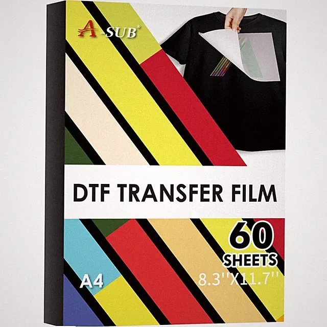A-SUB DTF Heat Transfer Film A4 60 Sheets , Sublimation Paper for Dark Fabric