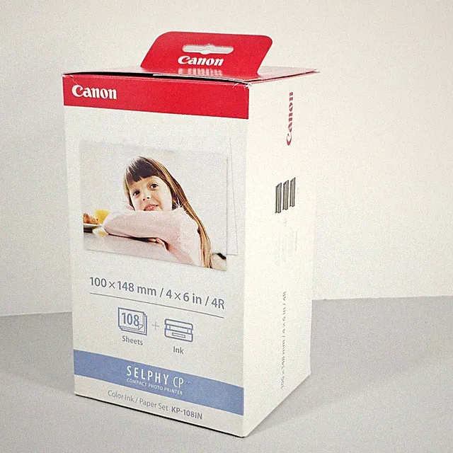 Canon Selphy KP-108IN 4x6 Color Ink Paper Set 108 Sheets with 3 Toners 3115B001