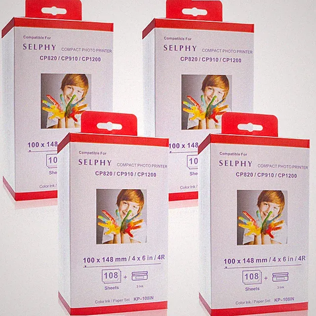 Canon Selphy KP-108IN Color Ink Paper Set 432 4x6 Sheets with 12 Toners 3115B001
