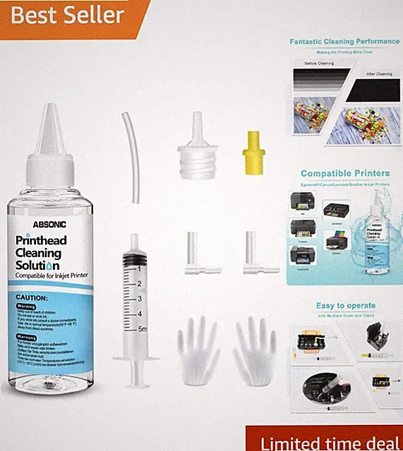 Complete 100mL Inkjet Head Cleaning Kit - For Epson, HP, Canon Inkjet Printers