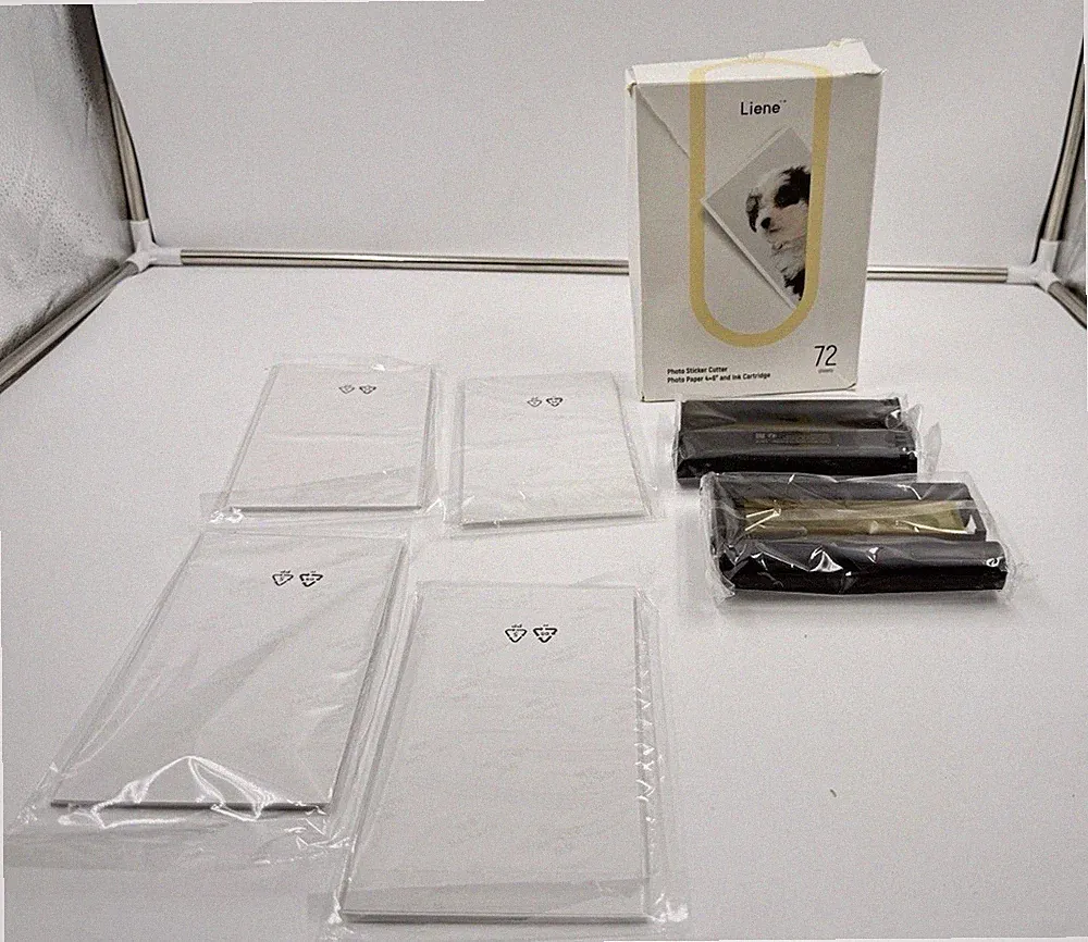 Dye Sublimation Photo Paper and Ink Cartridge Refill Kit 72 Sheets 4x6