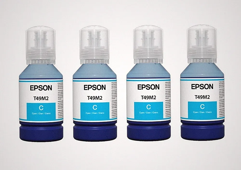 Epson Sublimation Ink Color Cyan For SC F170/F570 printer - 4 Cyan Ink Bottles