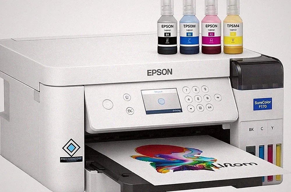 Epson SureColor F170 Dye-Sublimation Printer. Includes Full Set of Ink, User Gui