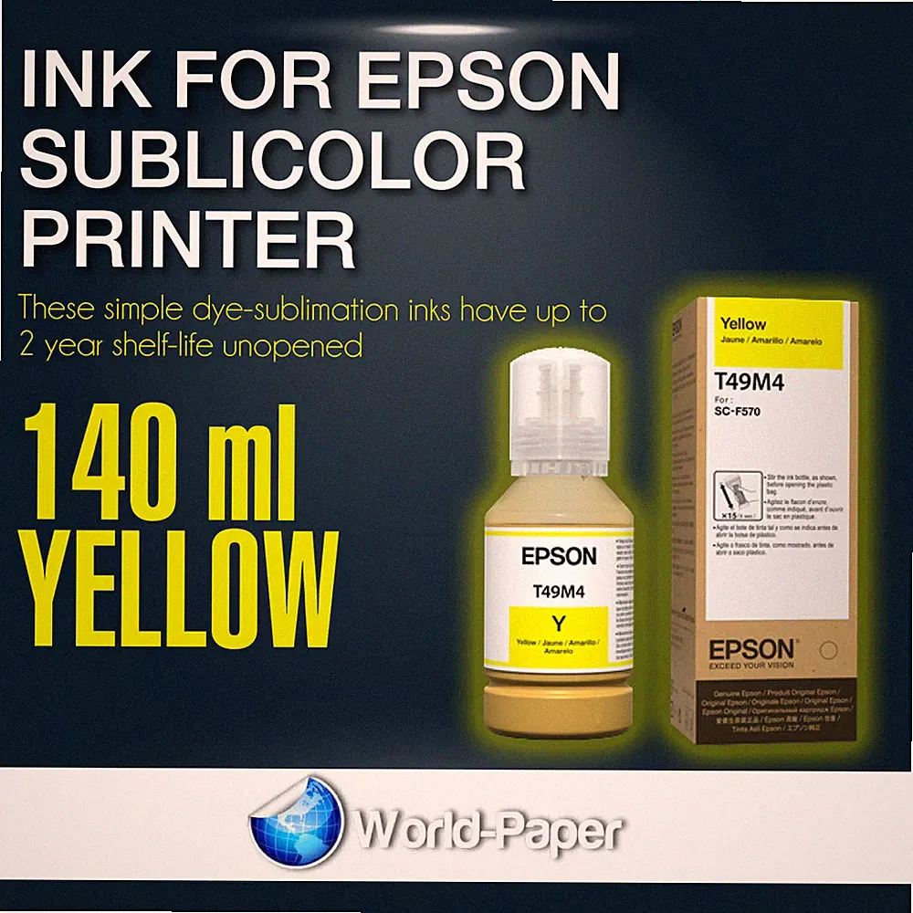 Epson Surecolor Sublimation Printer F170 F570 Yellow Ink Bottle T49M4 Original