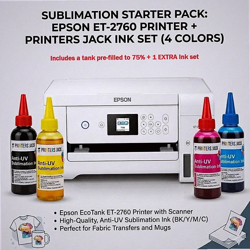 ET-2760 EcoTank Epson–Ready for Sublimation Printing + Extra Ink Included *READ*