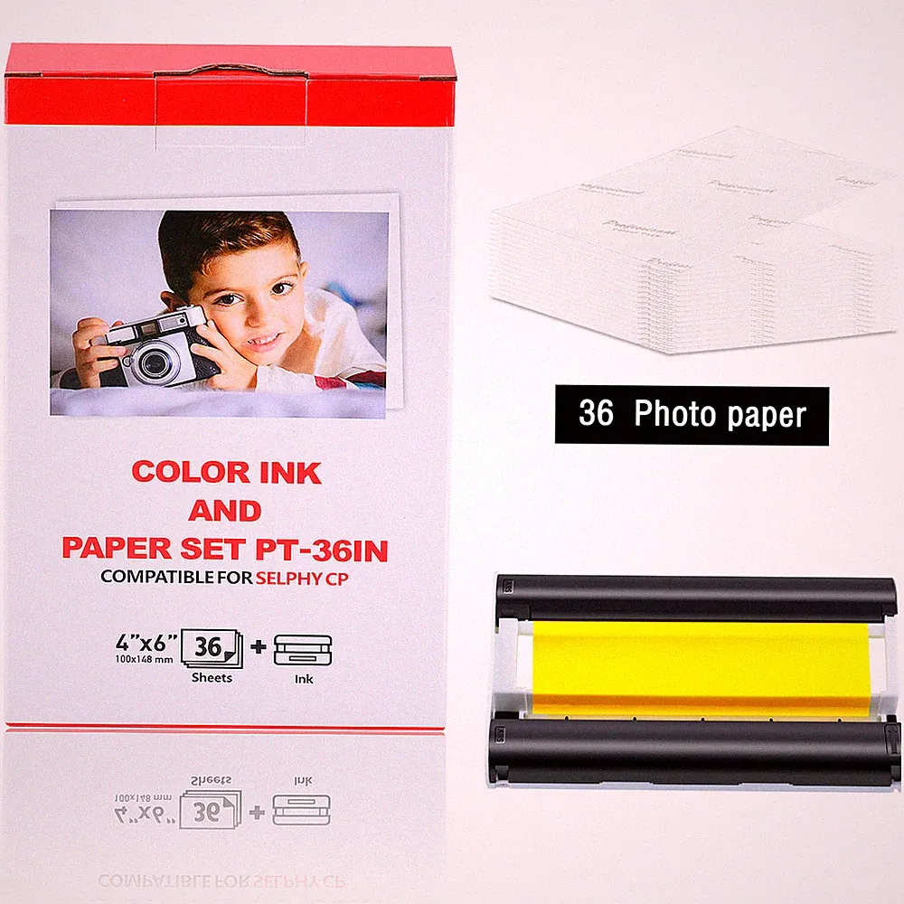 Fits Canon Selphy CP1300/1200 Ink Toner 4X6in 36 Sheets Photo Paper Set KP-36IP
