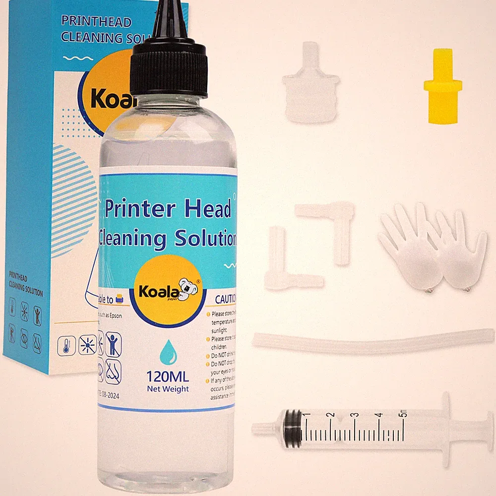 KOALA 120ML Epson Printer Cleaning Kit -Unblock Print Head Nozzle Cleaner Flush