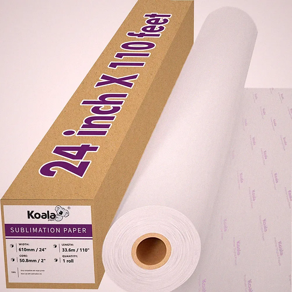 Koala Sublimation Paper Roll 24" x 110 Ft Heat Transfer Fast Dry Inkjet Printer