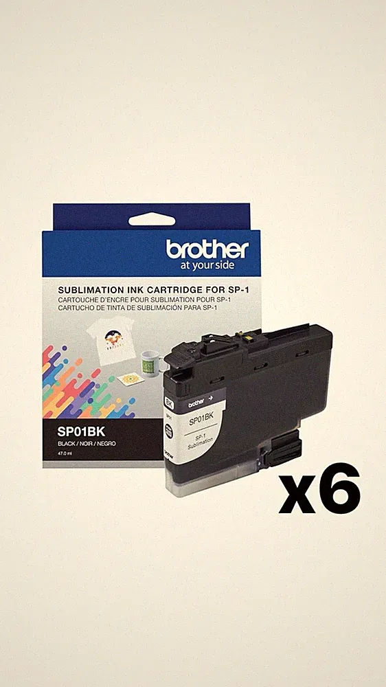 (LOT OF 6) GENUINE Brother SP01BK Black Ink SP-1 Sublimation Printer NEW SEALED!