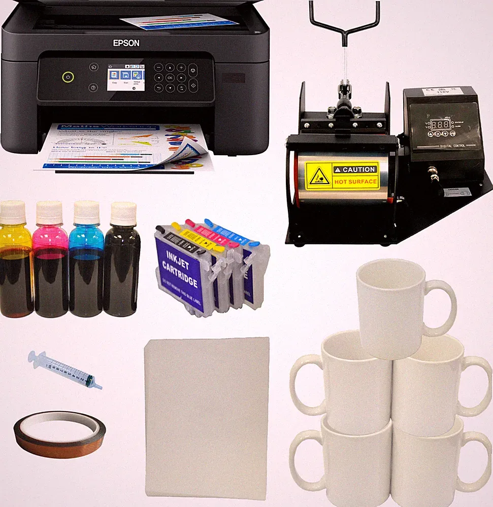 Heat Press Mug Cup Epson Wireless Printer Sublimation Ink Transfer Paper Startup