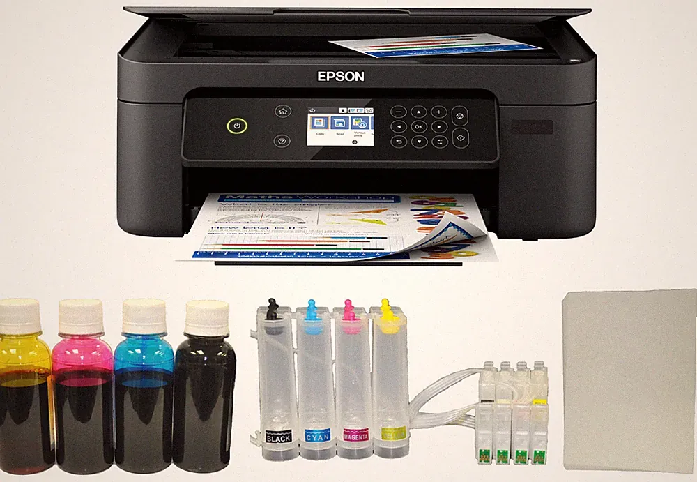 New Epson Wireless Printer 400ml Sublimation Ink CIS System Paper Startup Bundle
