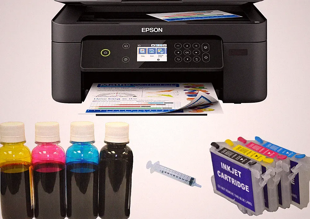 New Epson Wireless Printer 400ml Sublimation Ink Heat Transfer Press Machine PK
