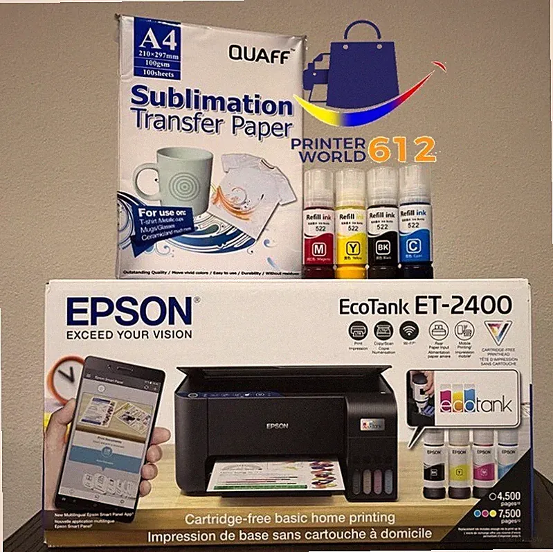 NEW Printer Conversion Sublimation FOR MUG/BAG/T-shirt 4 Colors ECO tank..