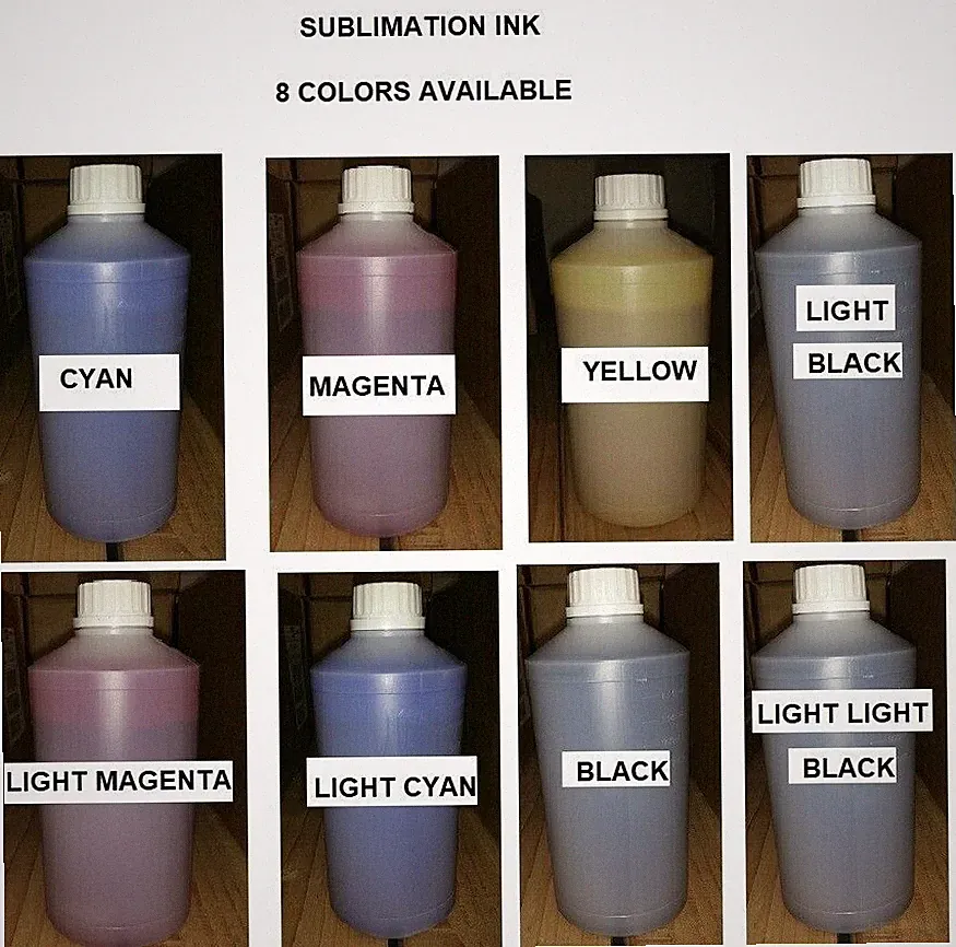 PREMIUM HIGH QUALITY DYE SUBLIMATION BULK INK - 8 COLORS AVAILABLE ( 1 LITER )