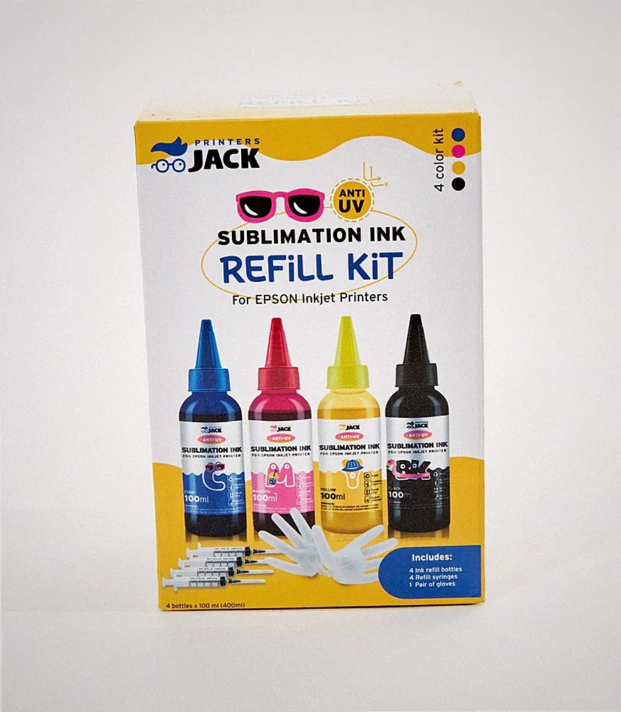 Printers Jack Sublimation Ink Refill Kit – Anti-UV Series (4x100ml) – For Epson