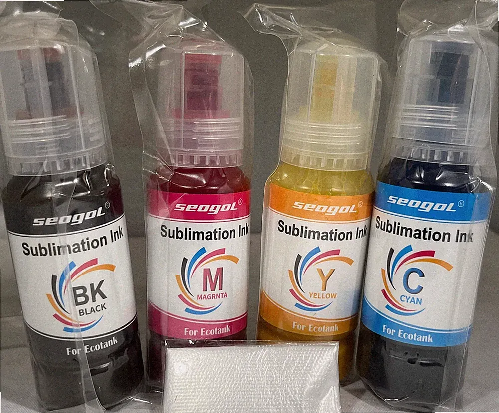 Seogol ET Sublimation Ink for Epson Ecotank Printer - Black,Cyan,Magenta,Yellow