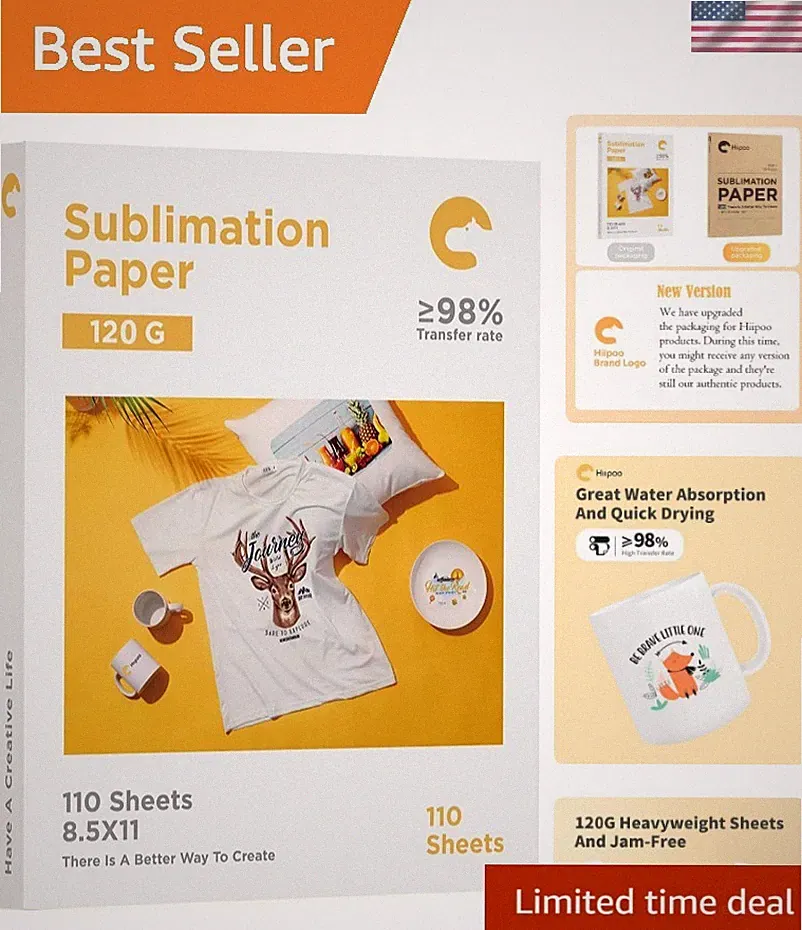 Sublimation Paper 8.5x11 Inch, Work with Sublimation Ink and E Sawgrass Inkje...